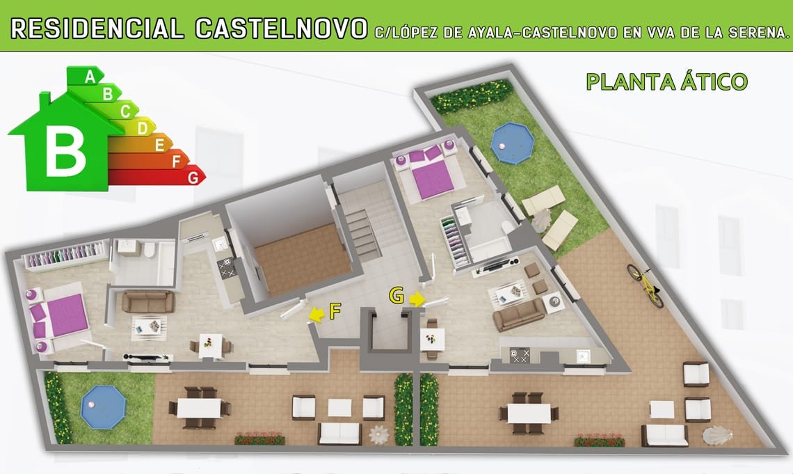 Planta ático de Castelnovo
